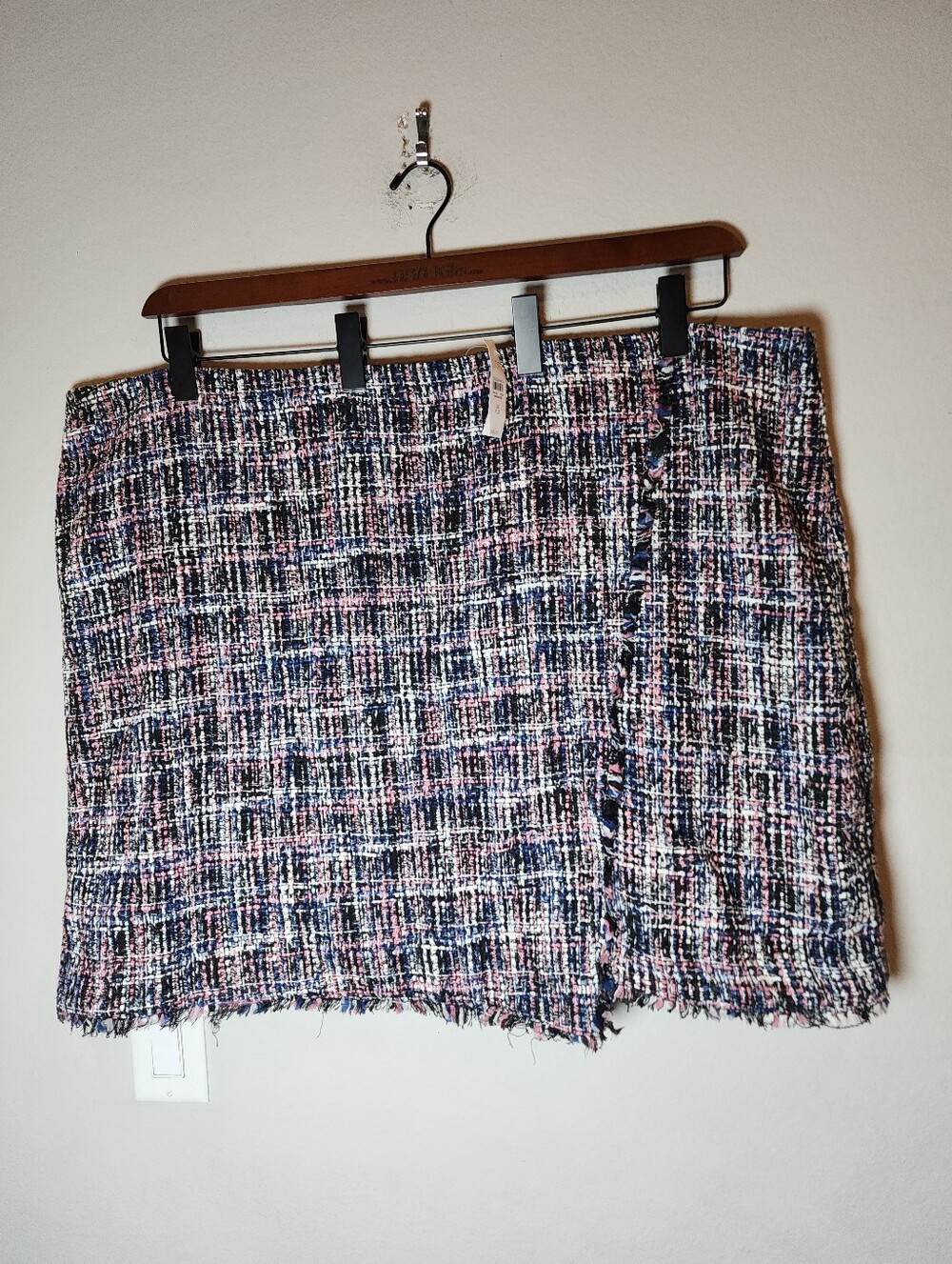 NWT Ann Taylor Loft Tweed Mini Skirt Blue Pink Black Plus Size 26 4X